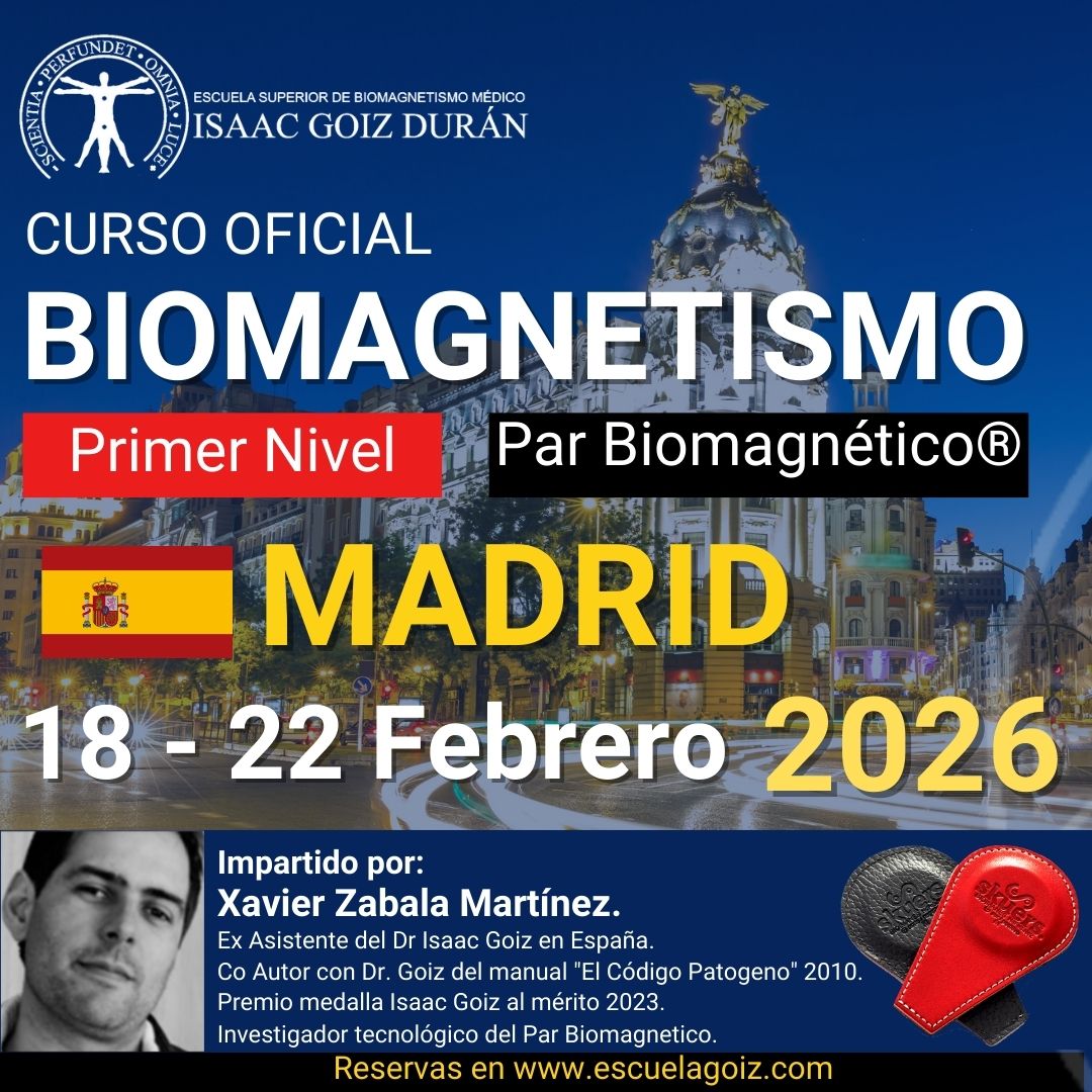 Reserva Curso acreditado de Biomagnetismo y Par Biomagnético 1er Nivel - impartido por Xabier Zabala, Madrid  2026
